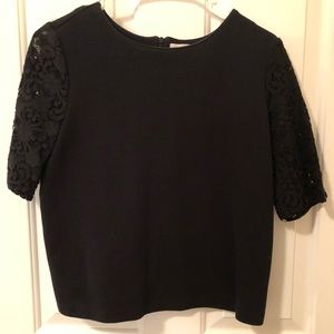 Ann Taylor lace sleeves top